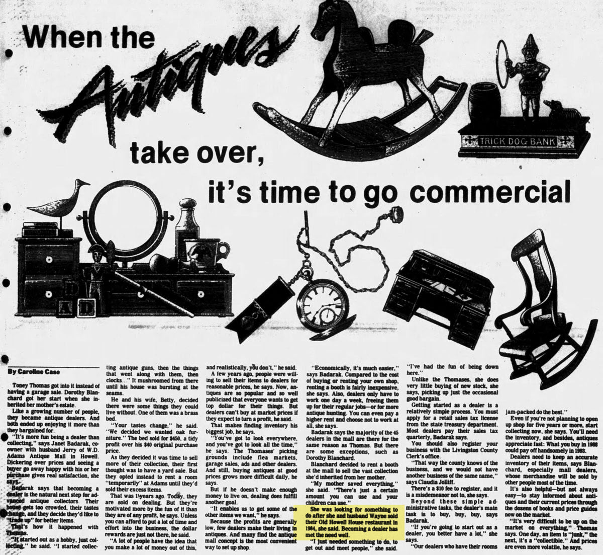 Old Howell House Restaurant - Sep 14 1988 Article (newer photo)